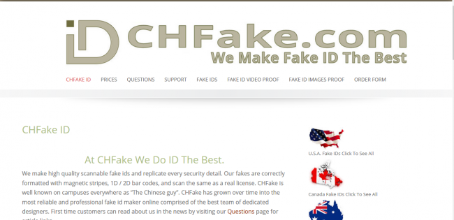 Chfake.com Review - IDs 2023 Fakeidboss.net